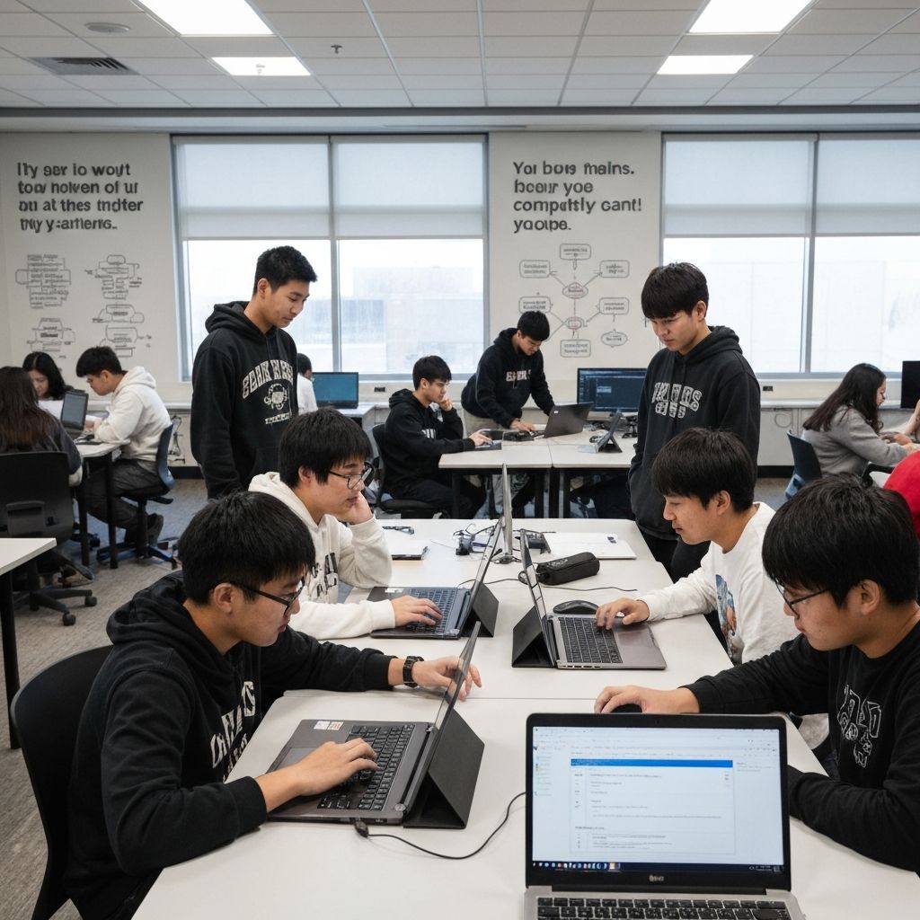 Студенты на занятиях по программированию